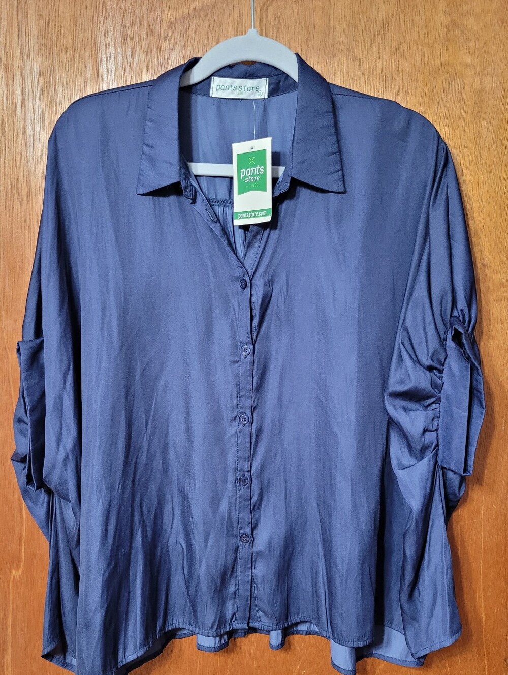 Pants Store Navy Blue Oversized Button-Front Top Size Small NWT (1276)